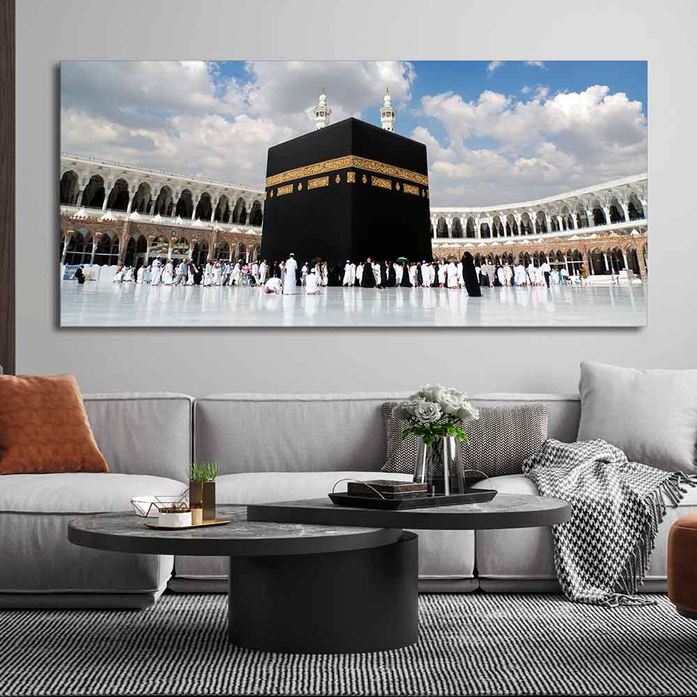 Islamic Canvas Wall Painting of Makkah al-Mukarramah - Harshita Craft