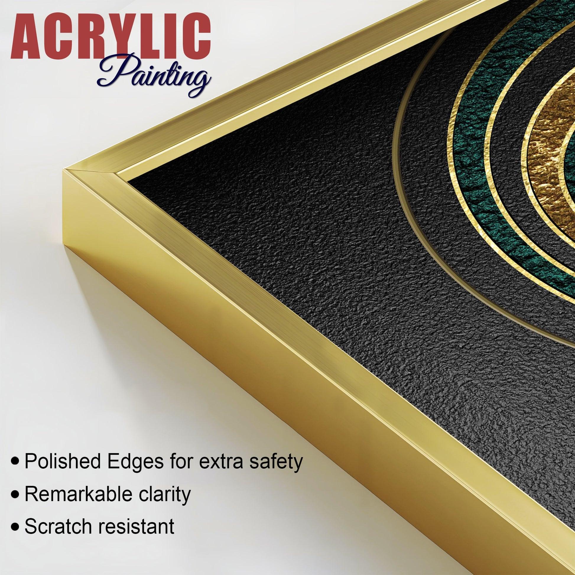 Luxurious Circular Pattern Acrylic Floating Wall Painting Set of 2 - Decor Mantra 