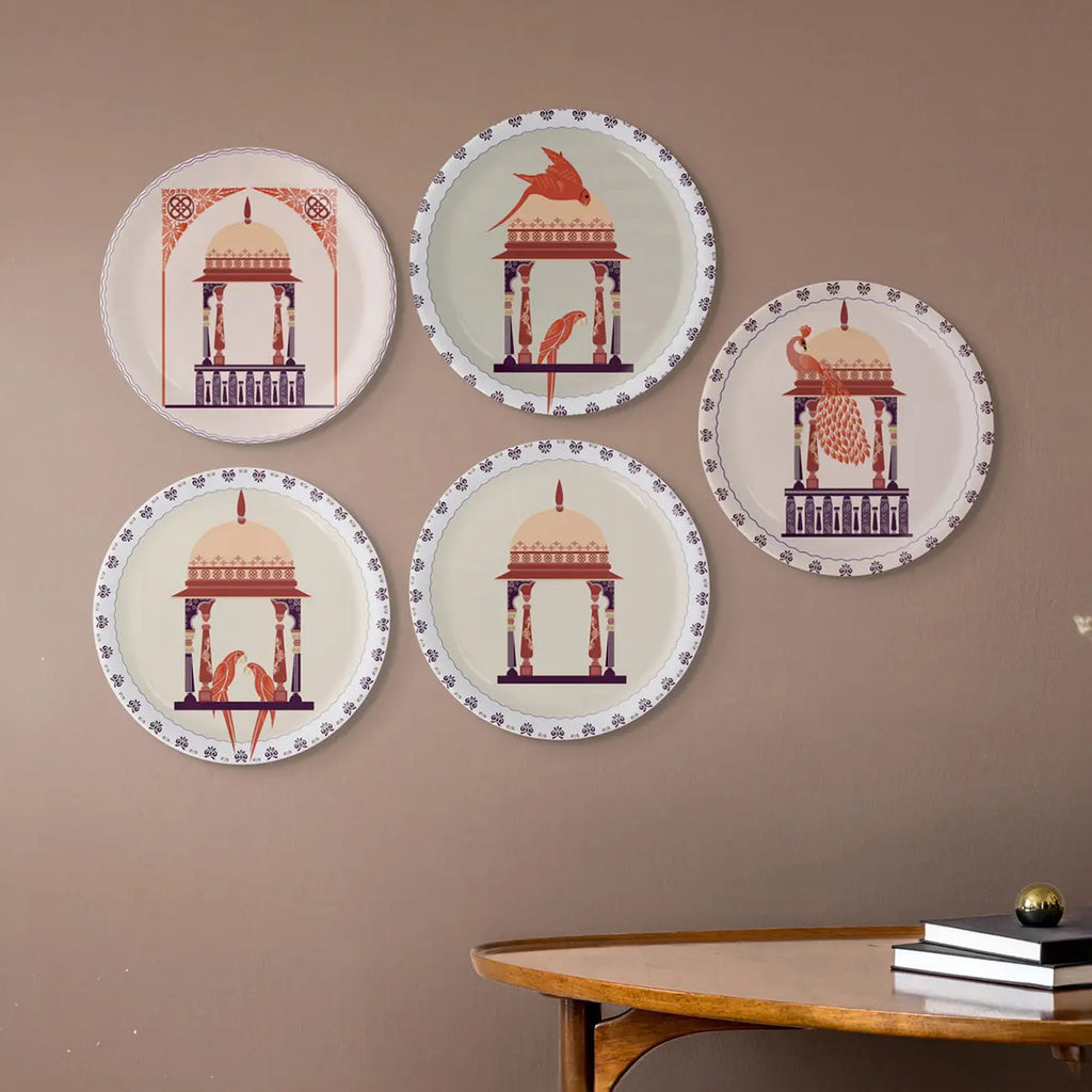 Harmony of Nature and Artistry parrot palace plate - Harshita Craft