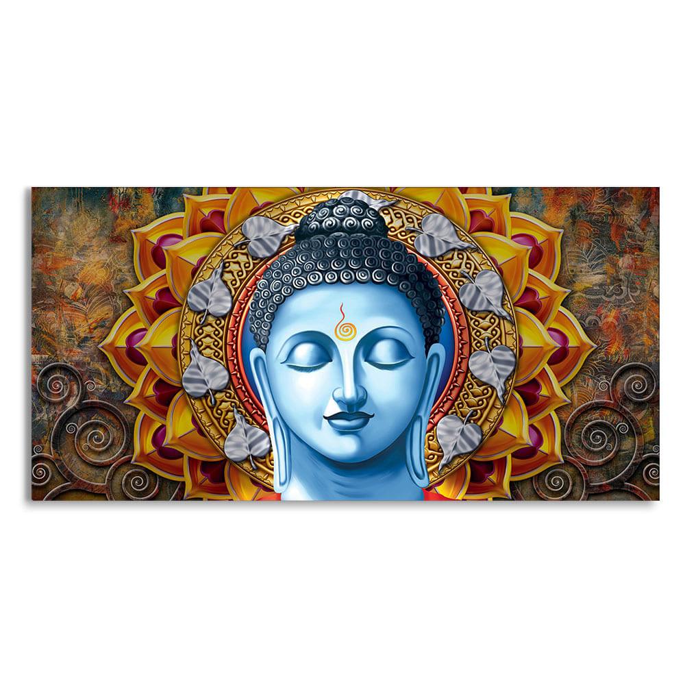 Lord Gautam Buddha Serene Face Canvas Wall Painting - Decor Mantra 