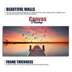 Wooden Jetty in Sunset Canvas wall Painting Decor Mantra