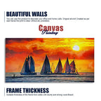 Beautiful Seascape with Sunset Canvas Wall Painting Decor Mantra
