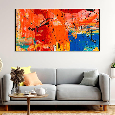 Colorful Abstract Floating Frame Wall Painting - Decor Mantra 