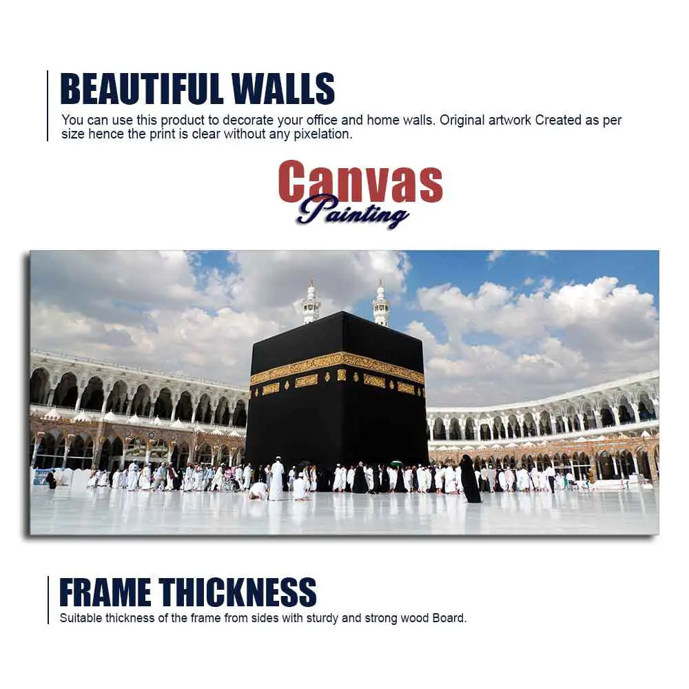 Islamic Canvas Wall Painting of Makkah al-Mukarramah - Harshita Craft