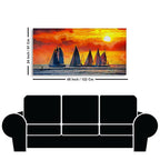 Beautiful Seascape with Sunset Canvas Wall Painting Decor Mantra