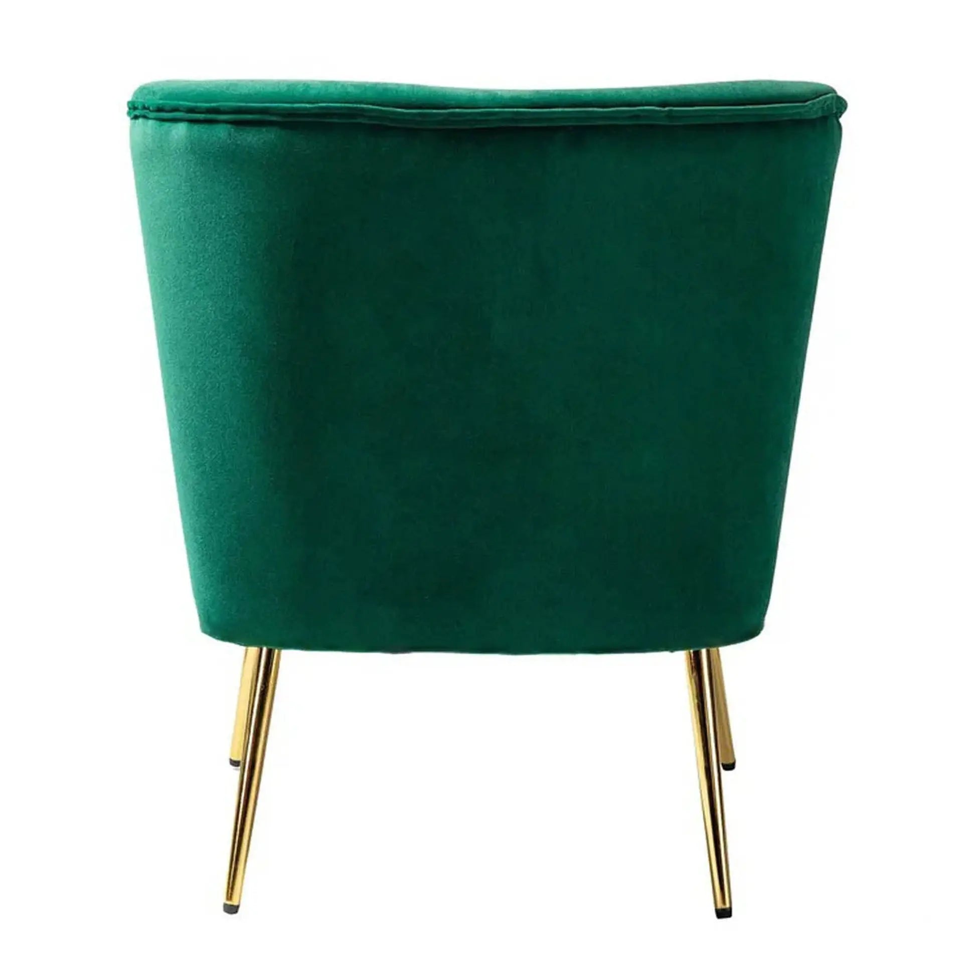 Minimalist Design Green Velvet Lounge Chairs Set Of 2 DECORMANTRA