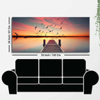 Wooden Jetty in Sunset Canvas wall Painting Decor Mantra