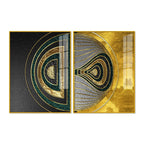 Luxurious Circular Pattern Acrylic Floating Wall Painting Set of 2 - Decor Mantra 