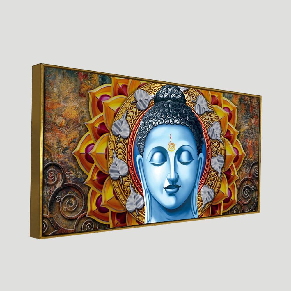 Lord Gautam Buddha Serene Face Canvas Wall Painting - Decor Mantra 