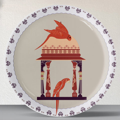 Harmony of Nature and Artistry parrot palace plate