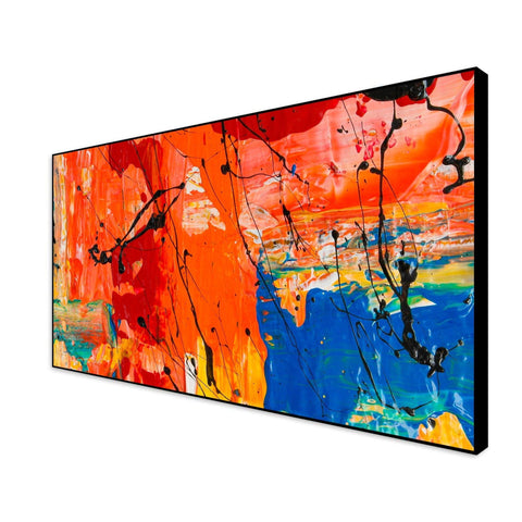 Colorful Abstract Floating Frame Wall Painting - Decor Mantra 