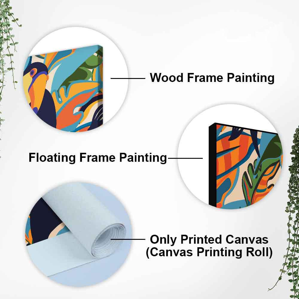 Abstract Art Toucans Wall Painting - Decor Mantra 