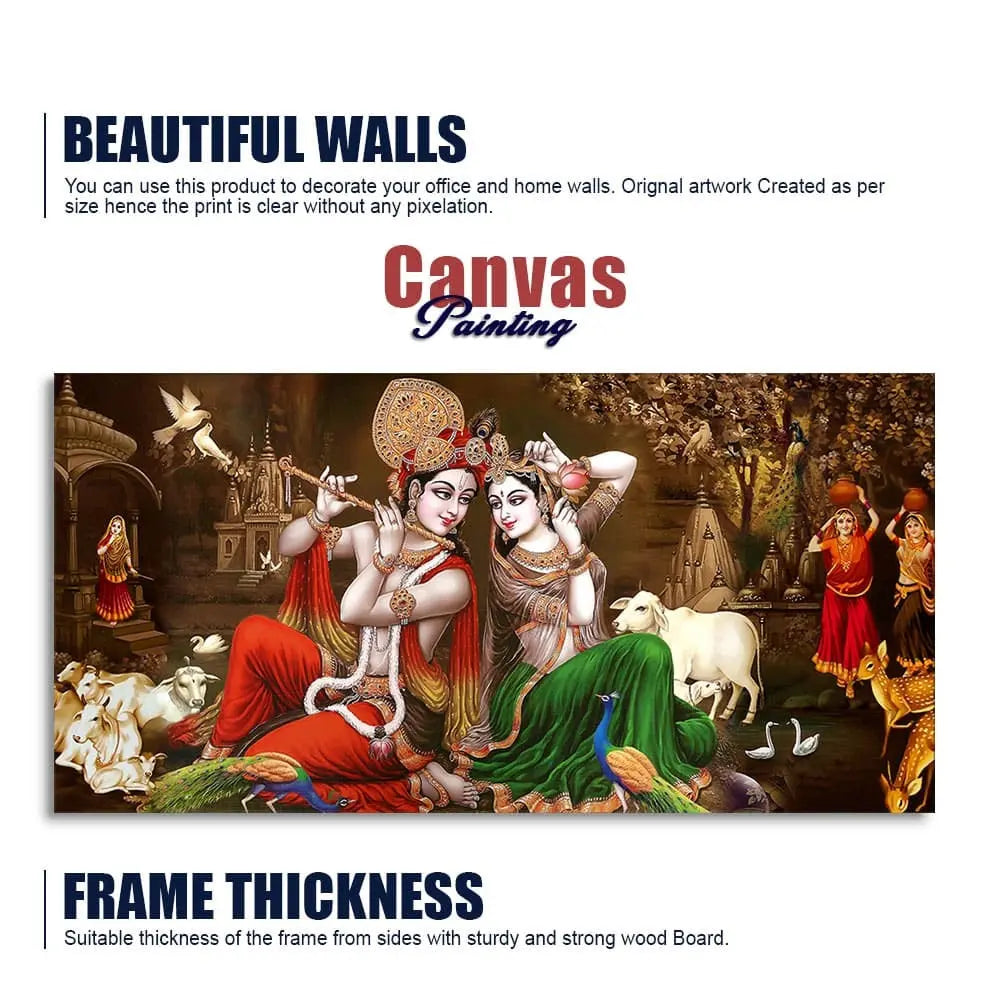 Classic Lord Radha Krishna Premium Wall Painting - Harshita Craft