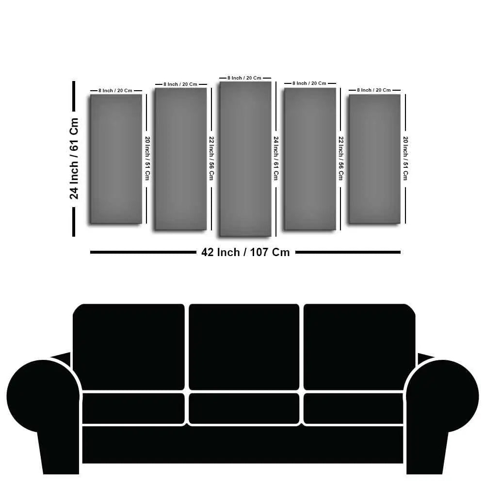 Beautiful Sunflower Garden Canvas Wall Painting of Five Pieces - Decor Mantra 