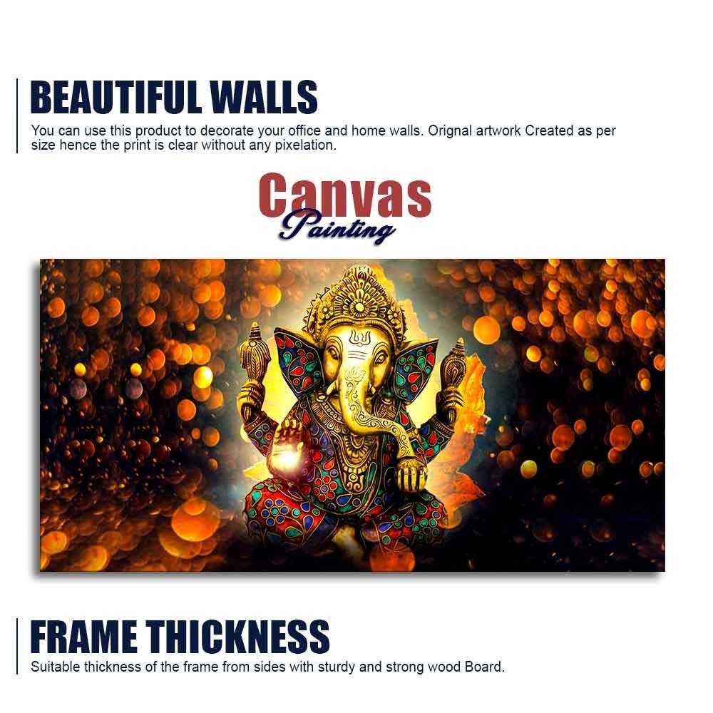 Lord Ganpati Ganesha Premium Canvas Wall Painting - Decor Mantra 