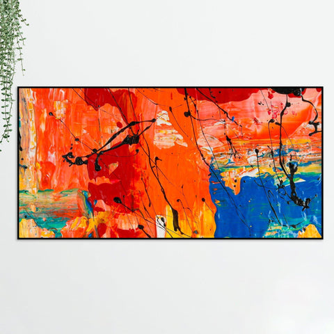 Colorful Abstract Floating Frame Wall Painting - Decor Mantra 