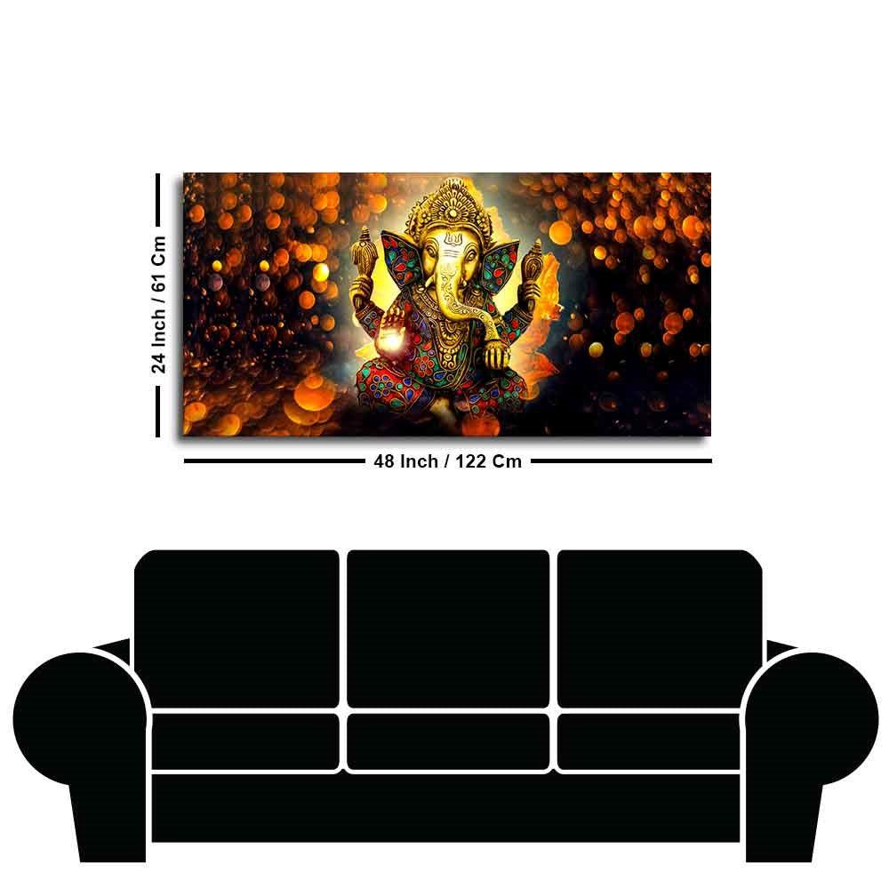 Lord Ganpati Ganesha Premium Canvas Wall Painting - Decor Mantra 