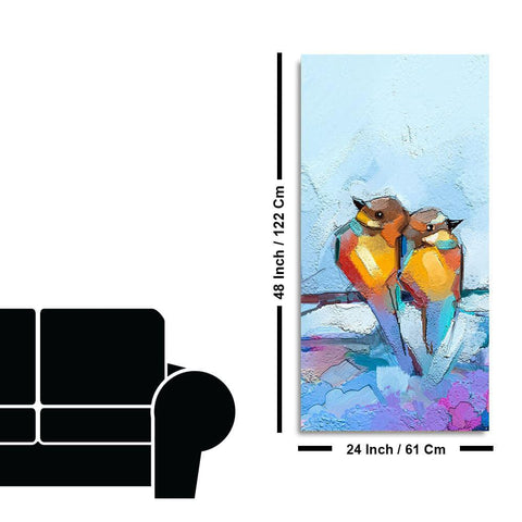 Beautiful Couple Birds Premium Canvas Wall Painting - Decor Mantra 