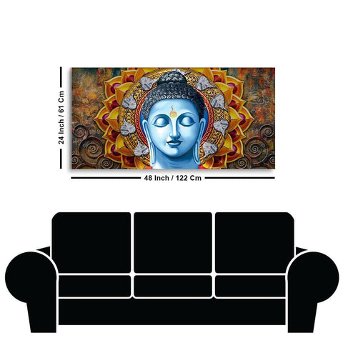 Lord Gautam Buddha Serene Face Canvas Wall Painting - Decor Mantra 