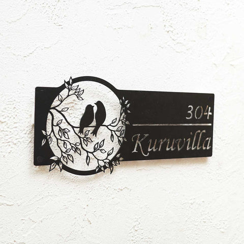 Personalized Bird Themed Weatherproof Name Plate with House Number