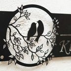 Personalized Bird Themed Weatherproof Name Plate with House Number - Harshita Craft