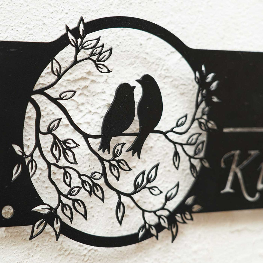 Personalized Bird Themed Weatherproof Name Plate with House Number - Harshita Craft