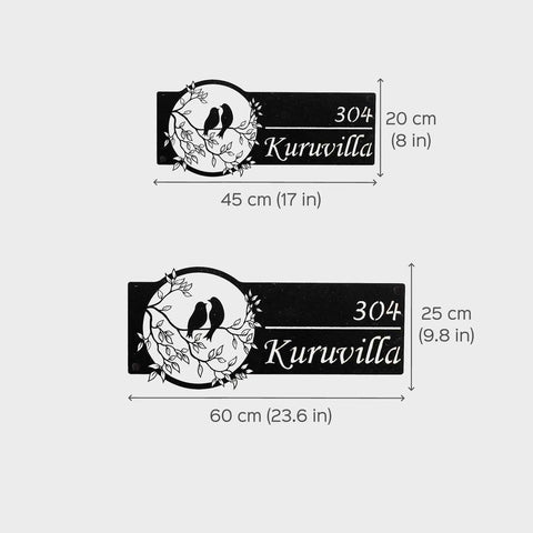 Personalized Bird Themed Weatherproof Name Plate with House Number