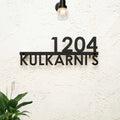 Personalized Modern Weatherproof Name Plate with House Number - Harshita Craft