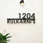 Personalized Modern Weatherproof Name Plate with House Number - Harshita Craft