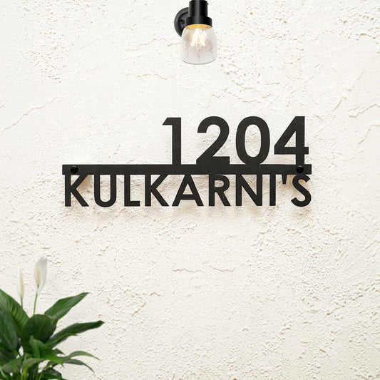Personalized Modern Weatherproof Name Plate with House Number