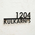 Personalized Modern Weatherproof Name Plate with House Number - Harshita Craft