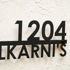 Personalized Modern Weatherproof Name Plate with House Number - Harshita Craft
