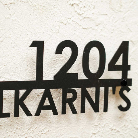 Personalized Modern Weatherproof Name Plate with House Number