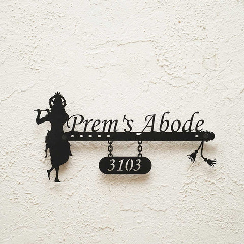 Personalized Krishna Weatherproof Name Plate with House Number