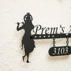 Personalized Krishna Weatherproof Name Plate with House Number - Harshita Craft