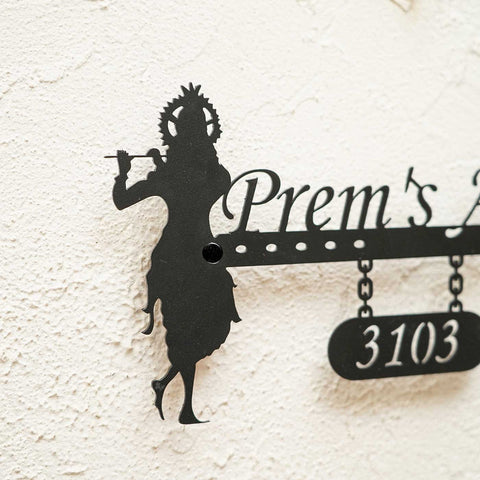 Personalized Krishna Weatherproof Name Plate with House Number