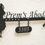 Personalized Krishna Weatherproof Name Plate with House Number - Harshita Craft