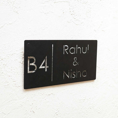 Personalized Minimal Rectangle Weatherproof Name Plate with House Number