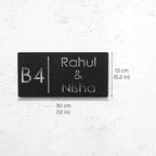 Personalized Minimal Rectangle Weatherproof Name Plate with House Number - Harshita Craft