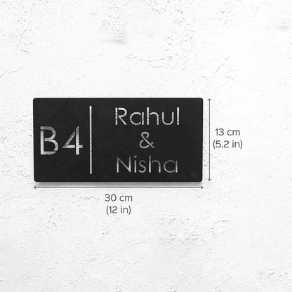 Personalized Minimal Rectangle Weatherproof Name Plate with House Number