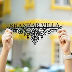 Personalized Ornate Weatherproof Name Plate for Villa - Harshita Craft