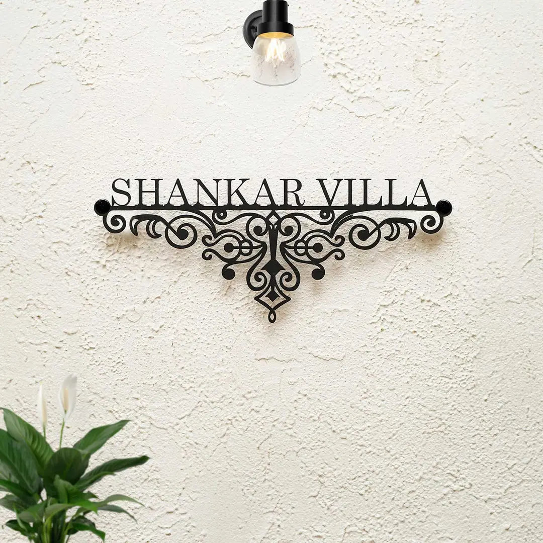 Personalized Ornate Weatherproof Name Plate for Villa - Harshita Craft