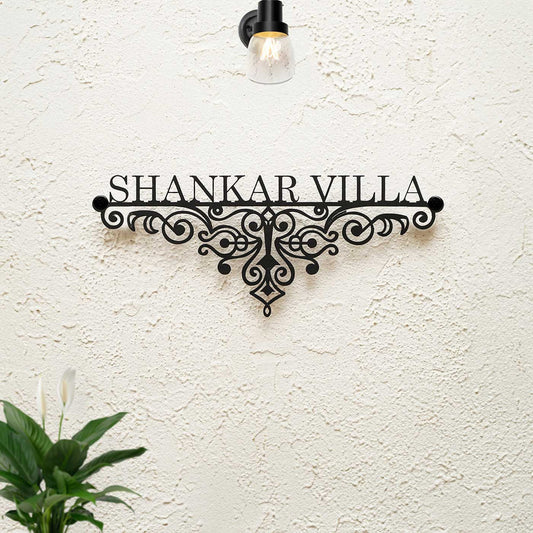 Personalized Ornate Weatherproof Name Plate for Villa