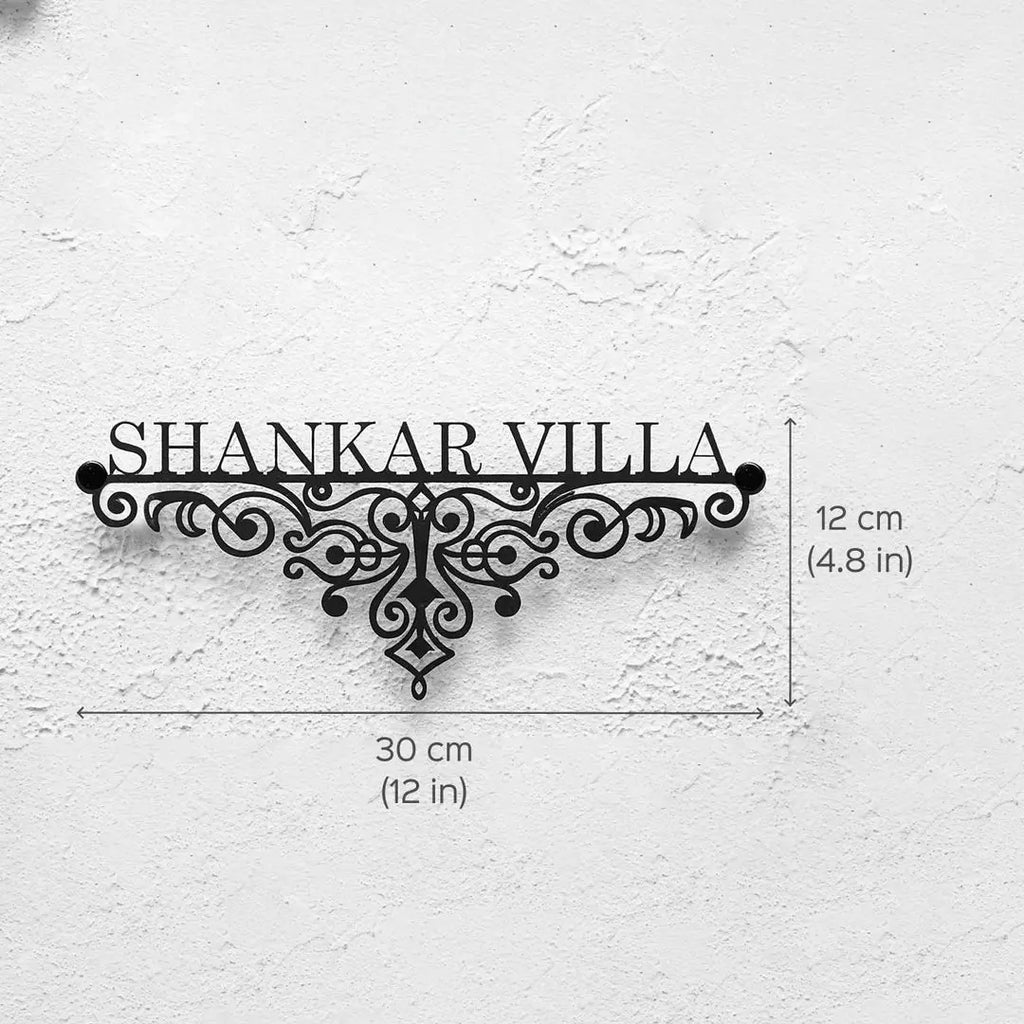 Personalized Ornate Weatherproof Name Plate for Villa - Harshita Craft