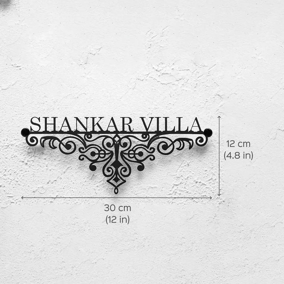 Personalized Ornate Weatherproof Name Plate for Villa - Harshita Craft