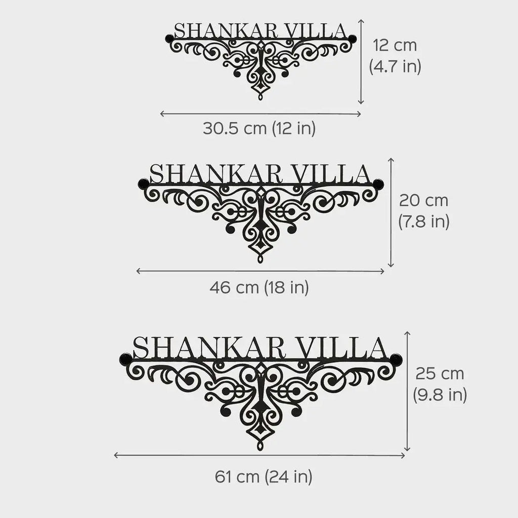 Personalized Ornate Weatherproof Name Plate for Villa - Harshita Craft