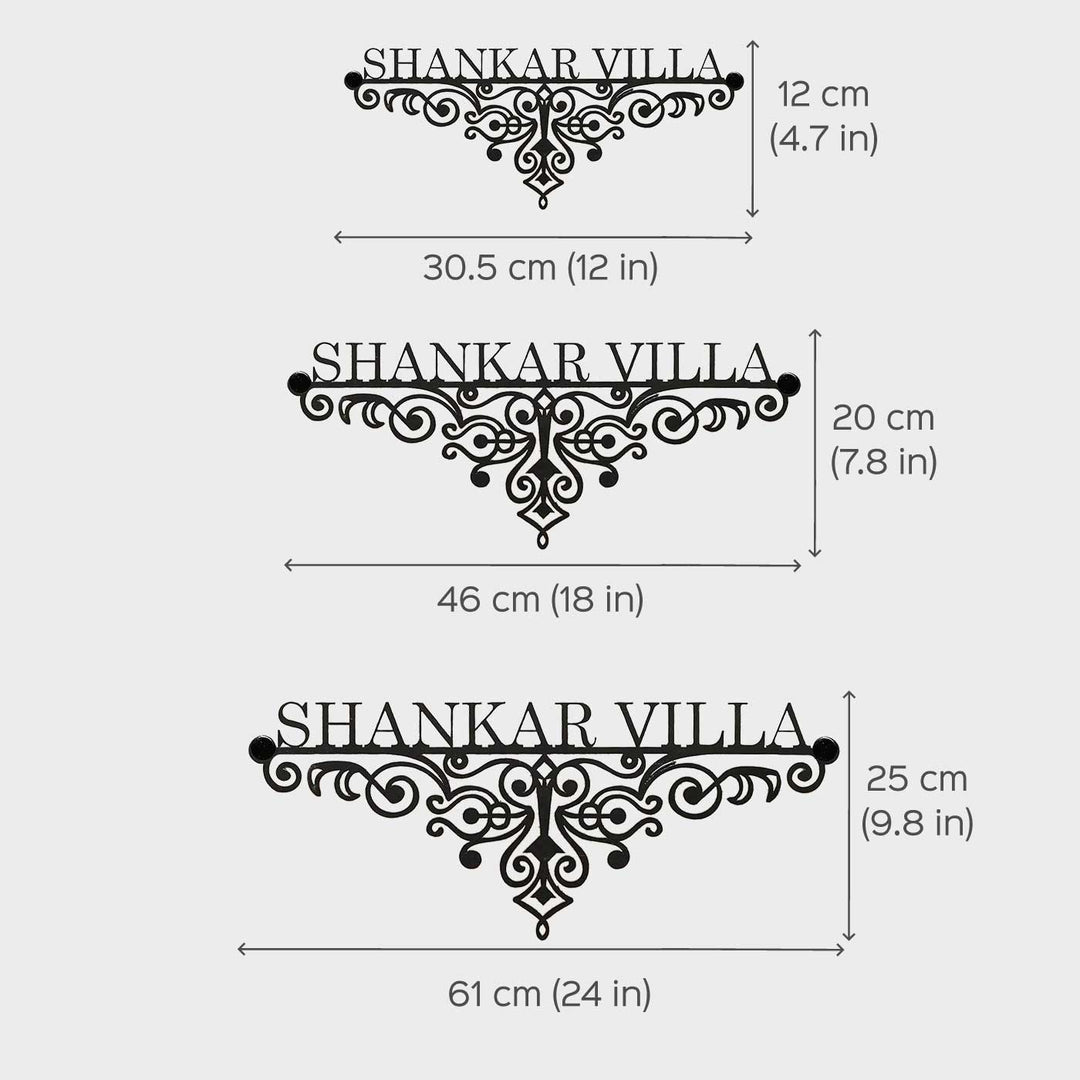 Personalized Ornate Weatherproof Name Plate for Villa