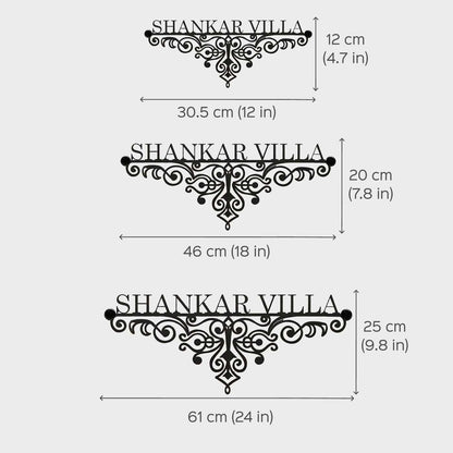 Personalized Ornate Weatherproof Name Plate for Villa