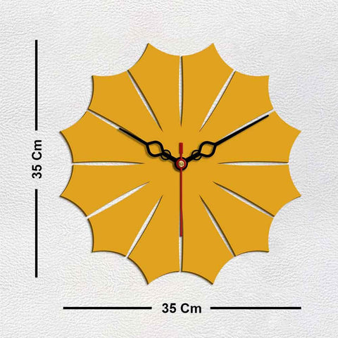 Leaf Shape Designer Wooden Wall Clock - Decor Mantra 