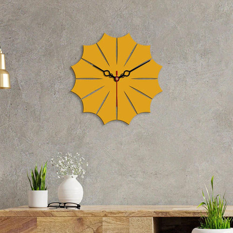 Leaf Shape Designer Wooden Wall Clock - Decor Mantra 